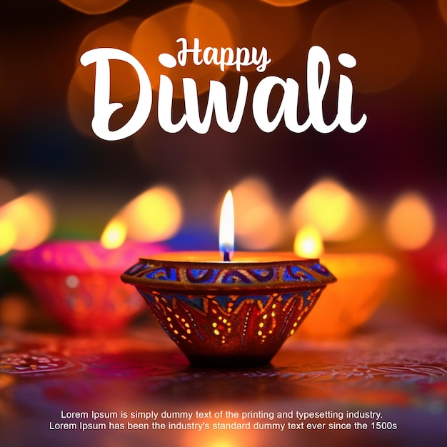 Glücklicher Diwali-Post mit Diiyas PSD
