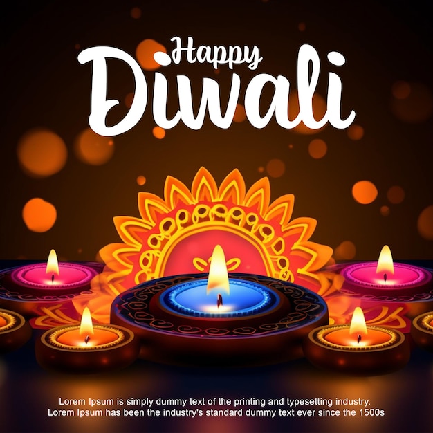 Glücklicher Diwali-Post mit Diiyas PSD