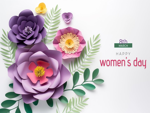 Glücklicher frauentag mit blumen-dekorationskarte