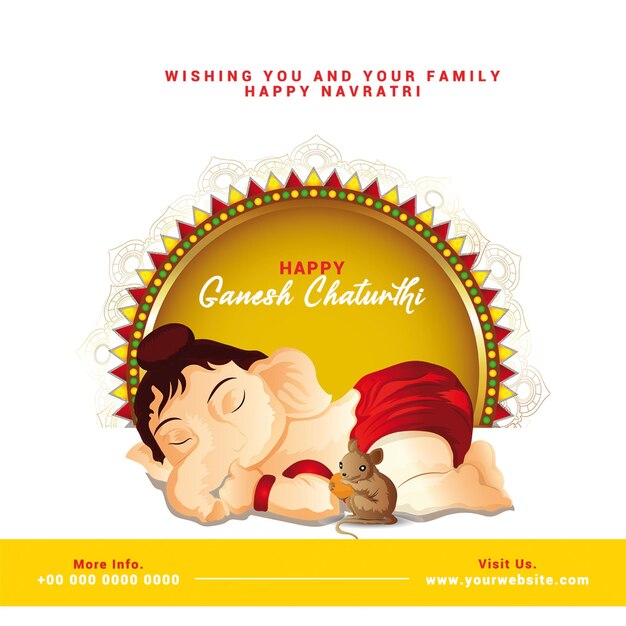 Glücklicher Ganesh Chaturthi-Social-Media-Beitrag