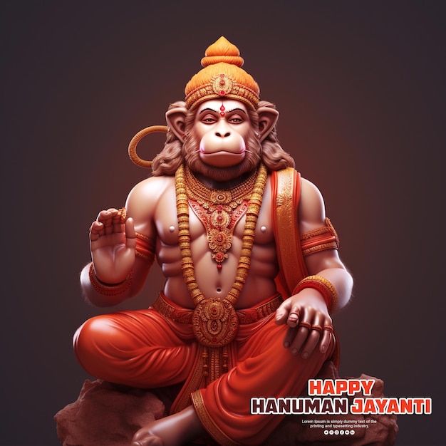 Glücklicher hanuman jayanti indisches religiöses fest hintergrund und banner