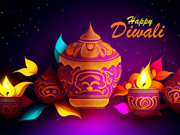 Glücklicher hintergrund des diwali-festivals