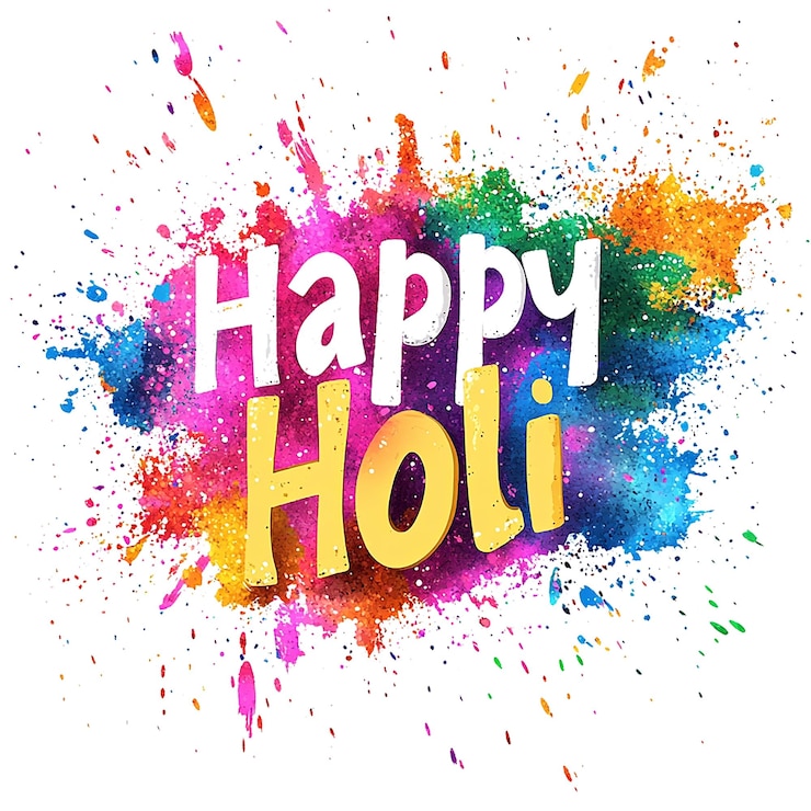 PSD glücklicher holi-tag durchsichtiger hintergrund