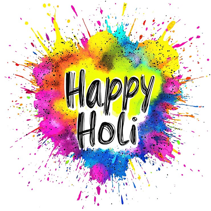 PSD glücklicher holi-tag durchsichtiger hintergrund