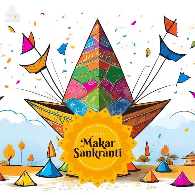 PSD glücklicher makar sankranti flayer