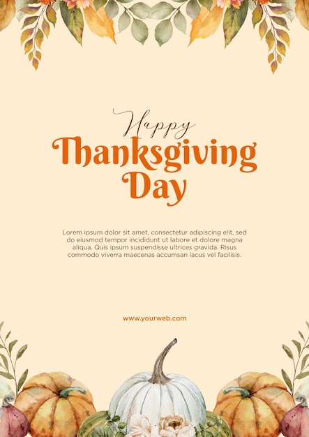 Glücklicher Thanksgiving Day Post Design PSD Vorlage