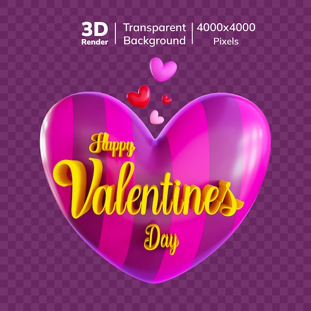 PSD glücklicher valentinstag 3d-icon einzigartiger 3d-valentinstag charmante 3d-icons für den valentinstag