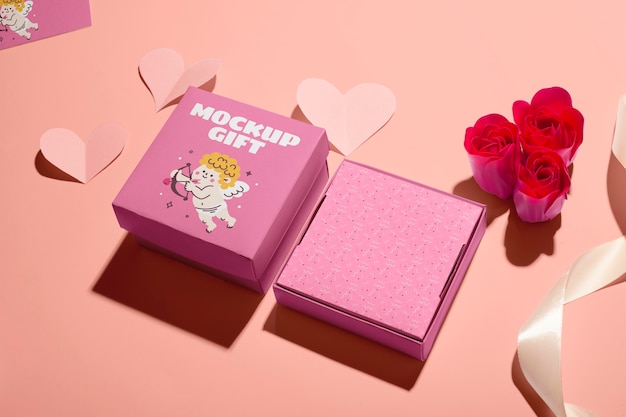 Glücklicher valentinstag geschenk-mockup