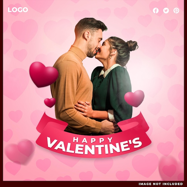 Glücklicher Valentinstag Instagram oder Social Media Post Vorlage