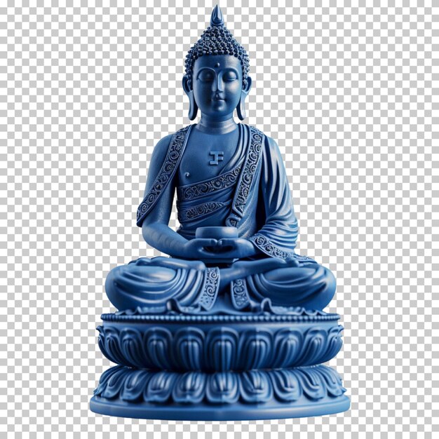 Glückliches buddha-purnima gold buddha-statue vesak-tag-festival isoliert auf transparentem hintergrund