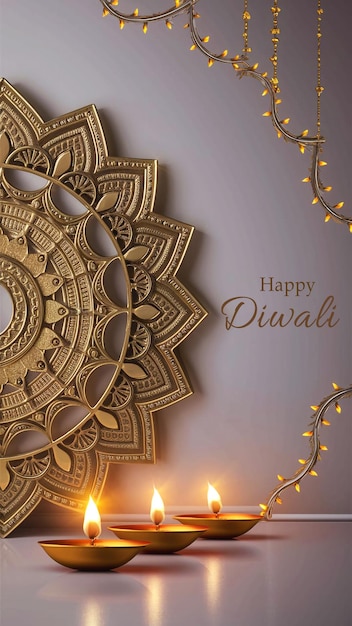 Glückliches Diwali mit Diya-Öllampen Fest der Lichter Feiern Grußkarte