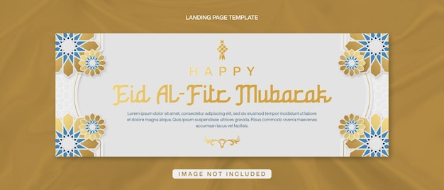 Glückliches Eid Al-Fitr Mubarak Facebook Cover Banner Vorlage mit islamischem Hintergrund
