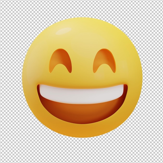 glückliches Gesicht Emoji 3D-Darstellung