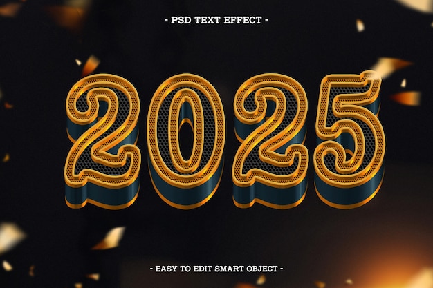 Glückliches Neujahr 2025 Text-Effekt