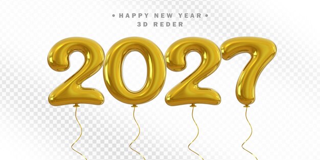Glückliches Neujahr 2027 Goldballon