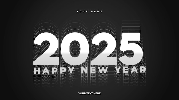 Glückliches Neujahrs-Post-Design für 2025