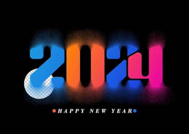 Glückliches neujahrsbuchstaben typographische transparente psd