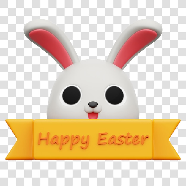 Glückliches Ostern 3D-Rendering-Symbol Isolierter durchsichtiger Hintergrund