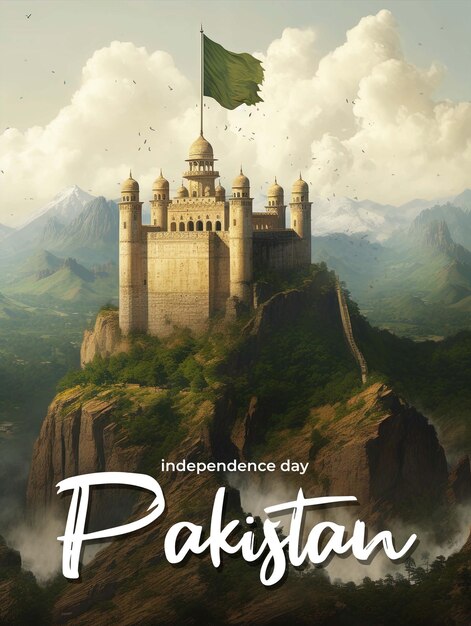 PSD glückliches unabhängigkeitstag-pakistan-plakat