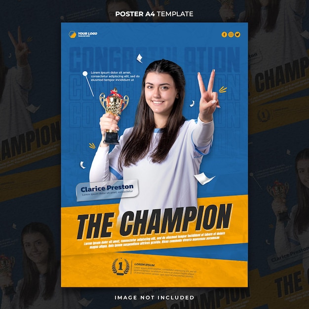 Glückwunsch an die Gewinner Poster A4 oder Banner Vorlage