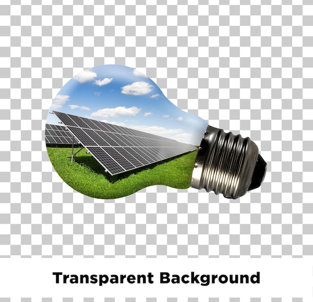 Glühbirne mit Solarpanel Durchsichtiger Hintergrund
