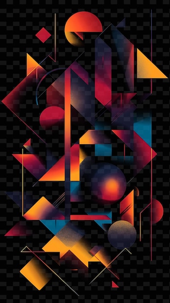 PSD glühende geometrische formen, die in einem mosaikmuster angeordnet sind geomet y2k texturform hintergrunddekorationskunst