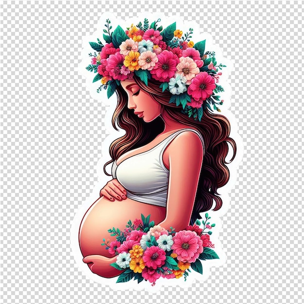 Glühende mama lieblings-schwangerschafts-aufkleber transparenter hintergrund