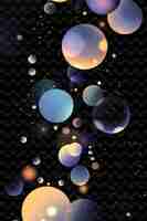 PSD glühende planeten, die in einer kosmischen anordnung schwimmen planetenform y2k textur form hintergrunddekorationskunst