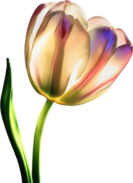 PSD glühende tulpe nahaufnahme einer glühenden tulpenblume