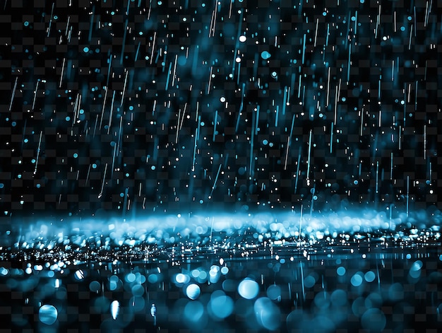 Glühender surrealistischer regen mit gossamer-nebel und cyan r png neon-licht-effekt y2k-sammlung