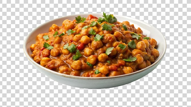 PSD glutenfreie indische chana masala isoliert auf durchsichtigem hintergrund