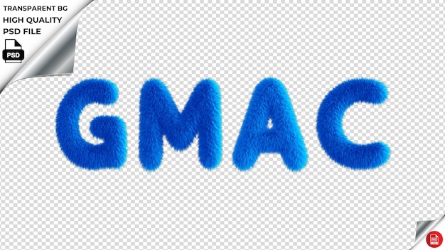 PSD gmac tipografía azul fluffy texto psd transparente