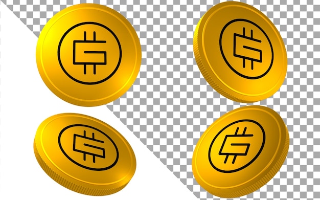 PSD gmt stepn nouvelle illustration de rendu 3d icône de logo de crypto-monnaie de jeton de pièce sombre