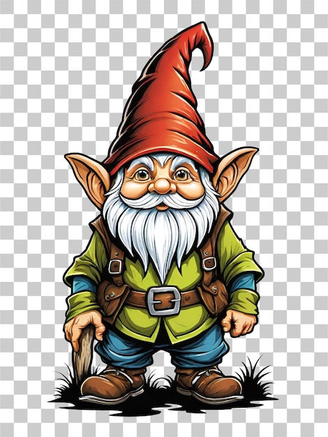 PSD gnome-cartoon-charakter-design-illustration auf durchsichtigem hintergrund