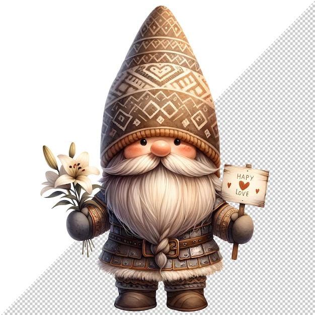 Gnome Dia dos Pais Aquarela Clipart Ilustração