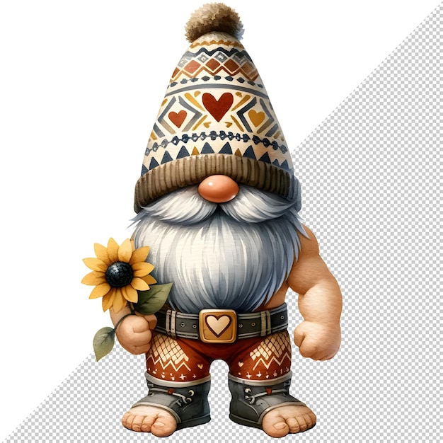 Gnome Fathers Day Acquarello Clipart Illustrazione