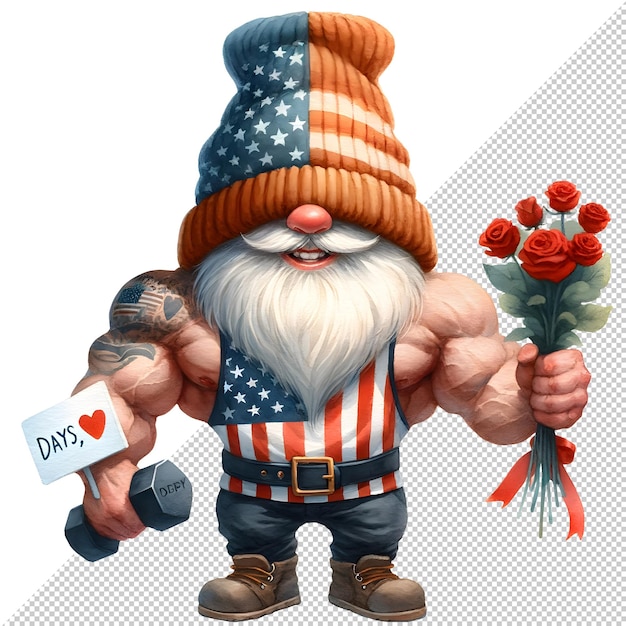 Gnome Fathers Day Acquarello Clipart Illustrazione