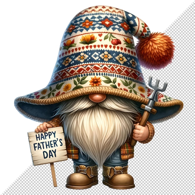 Gnome Fathers Day Acquarello Clipart Illustrazione