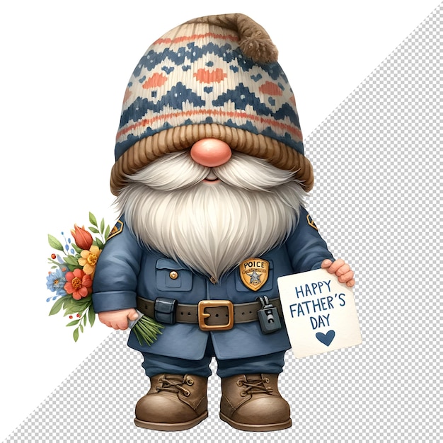 Gnome Fathers Day Acquarello Clipart Illustrazione