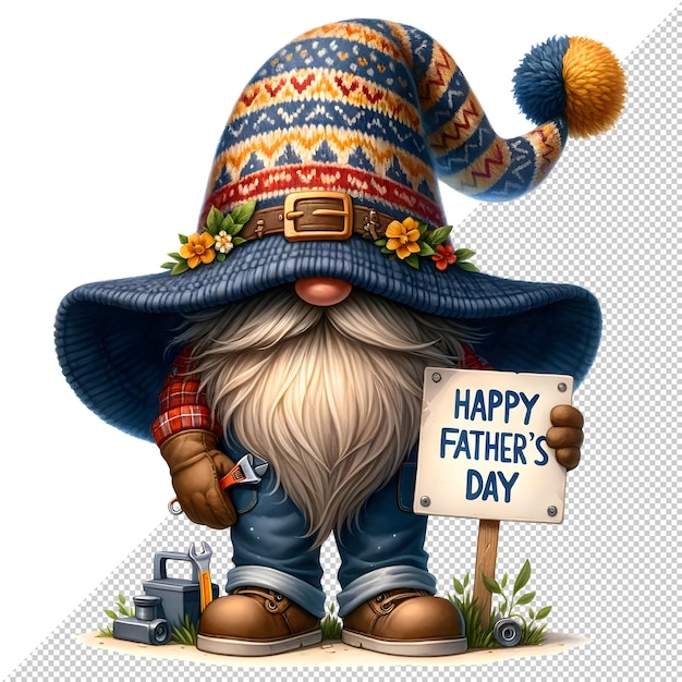 Gnome Fathers Day Acquarello Clipart Illustrazione