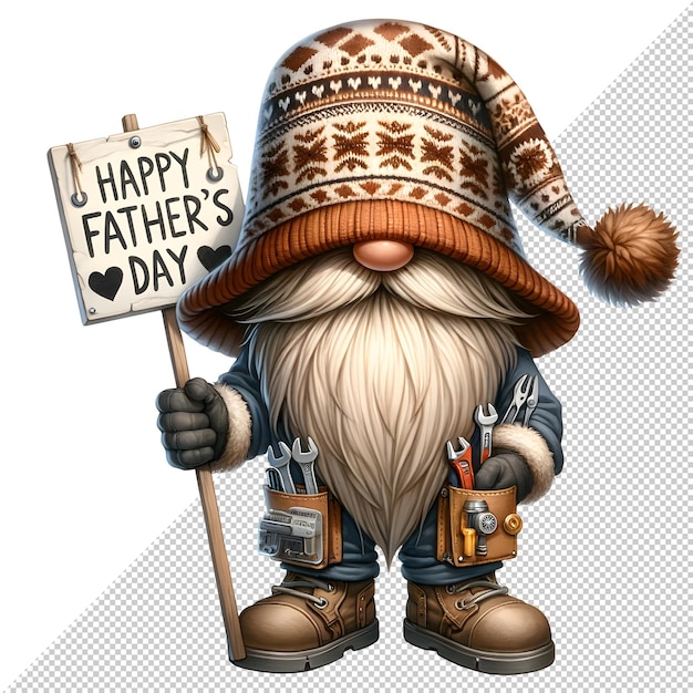Gnome Fathers Day Acquarello Clipart Illustrazione