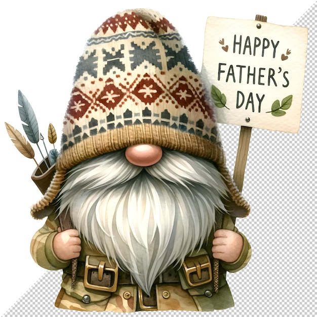 Gnome Fathers Day Acquarello Clipart Illustrazione