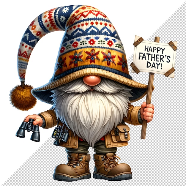 Gnome Fathers Day Acquarello Clipart Illustrazione