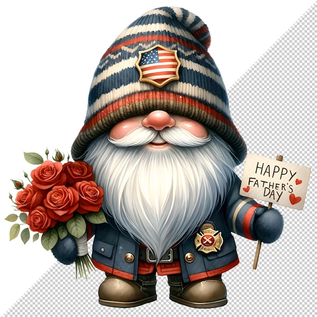 Gnome Fathers Day Acquarello Clipart Illustrazione