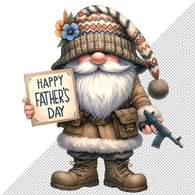 Gnome Fathers Day Acquarello Clipart Illustrazione