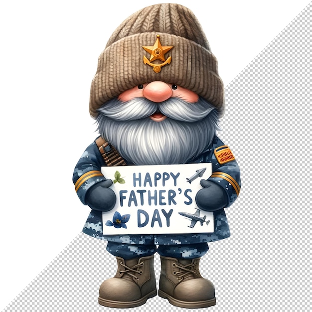 Gnome Fathers Day Acquarello Clipart Illustrazione