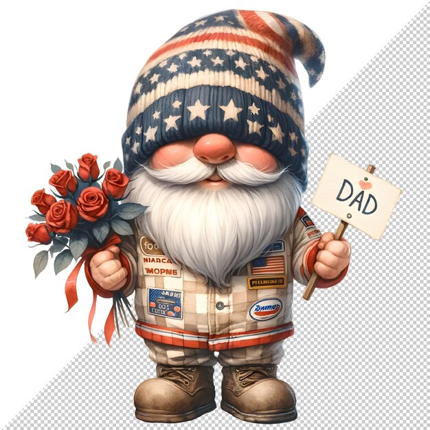 Gnome Fathers Day Acquarello Clipart Illustrazione