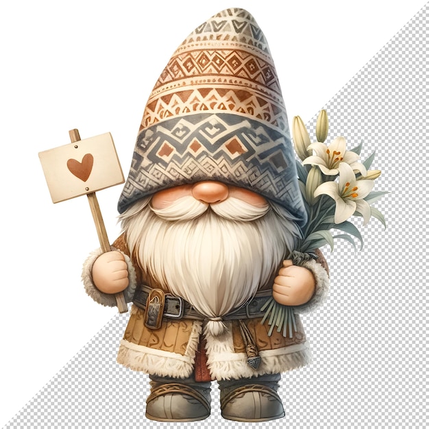 Gnome Fathers Day Acquarello Clipart Illustrazione