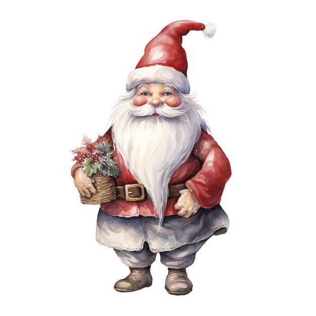 PSD gnomes pour l'événement de noël aquarelle style ai généré