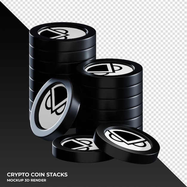 Gnosis GNO coin stacks cryptocurrency 3D Render ilustración